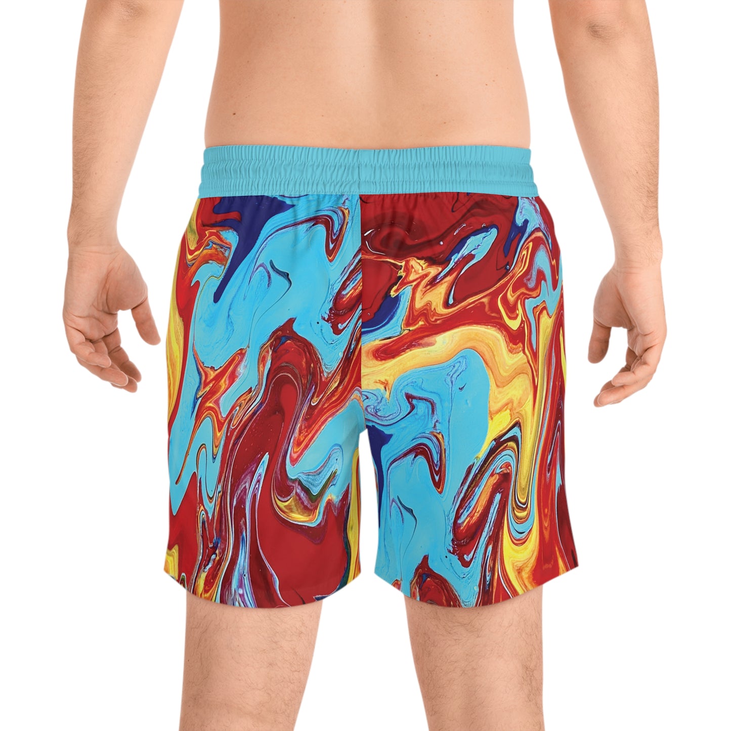 Men's Swim Shorts Red Yellow