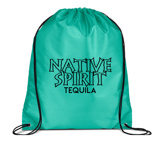 Teal Nylon Cinch Bag