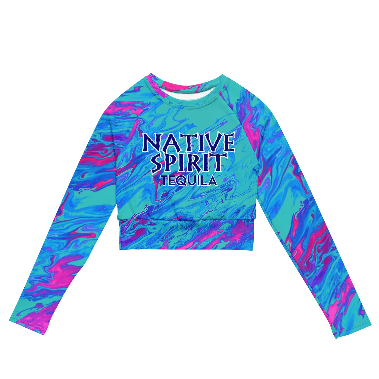 Recycled long-sleeve crop top