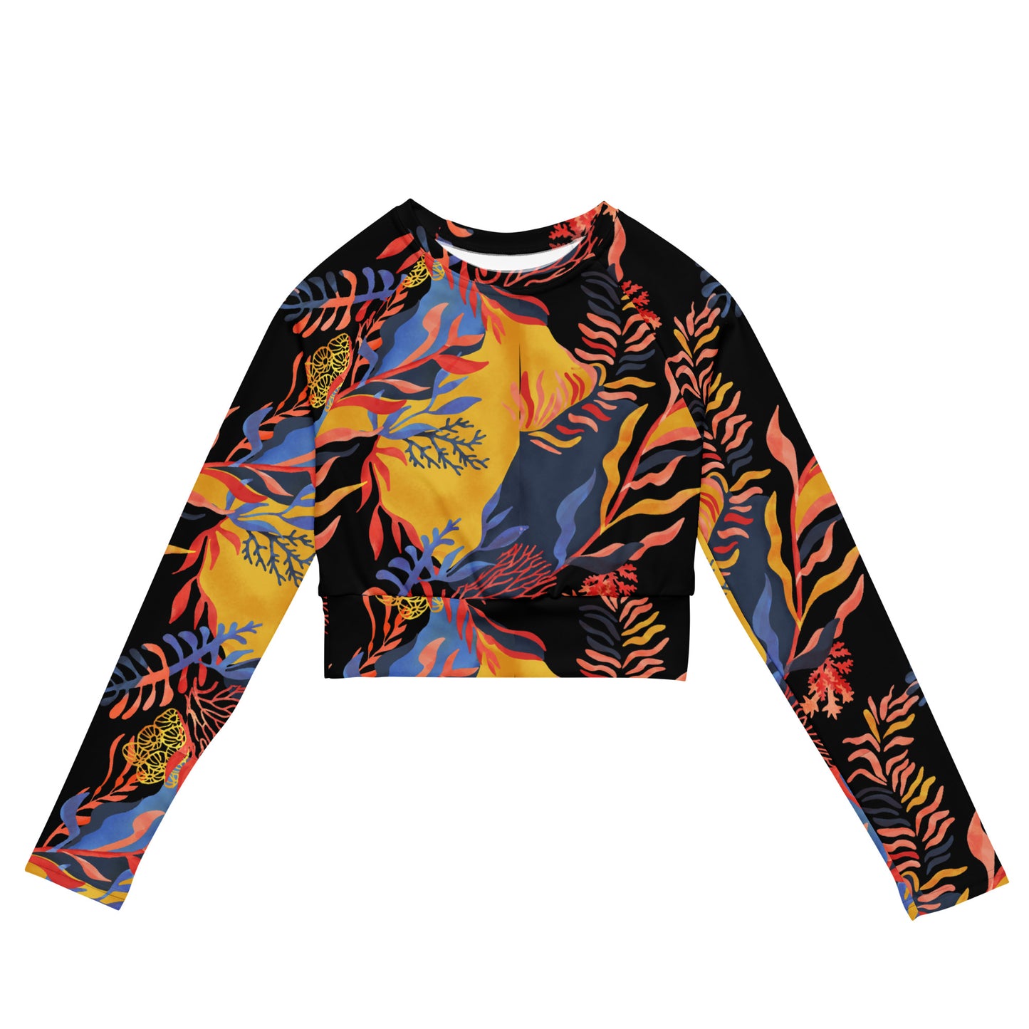 Recycled long-sleeve crop top