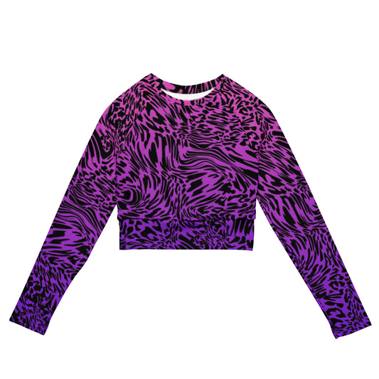 Recycled long-sleeve crop top