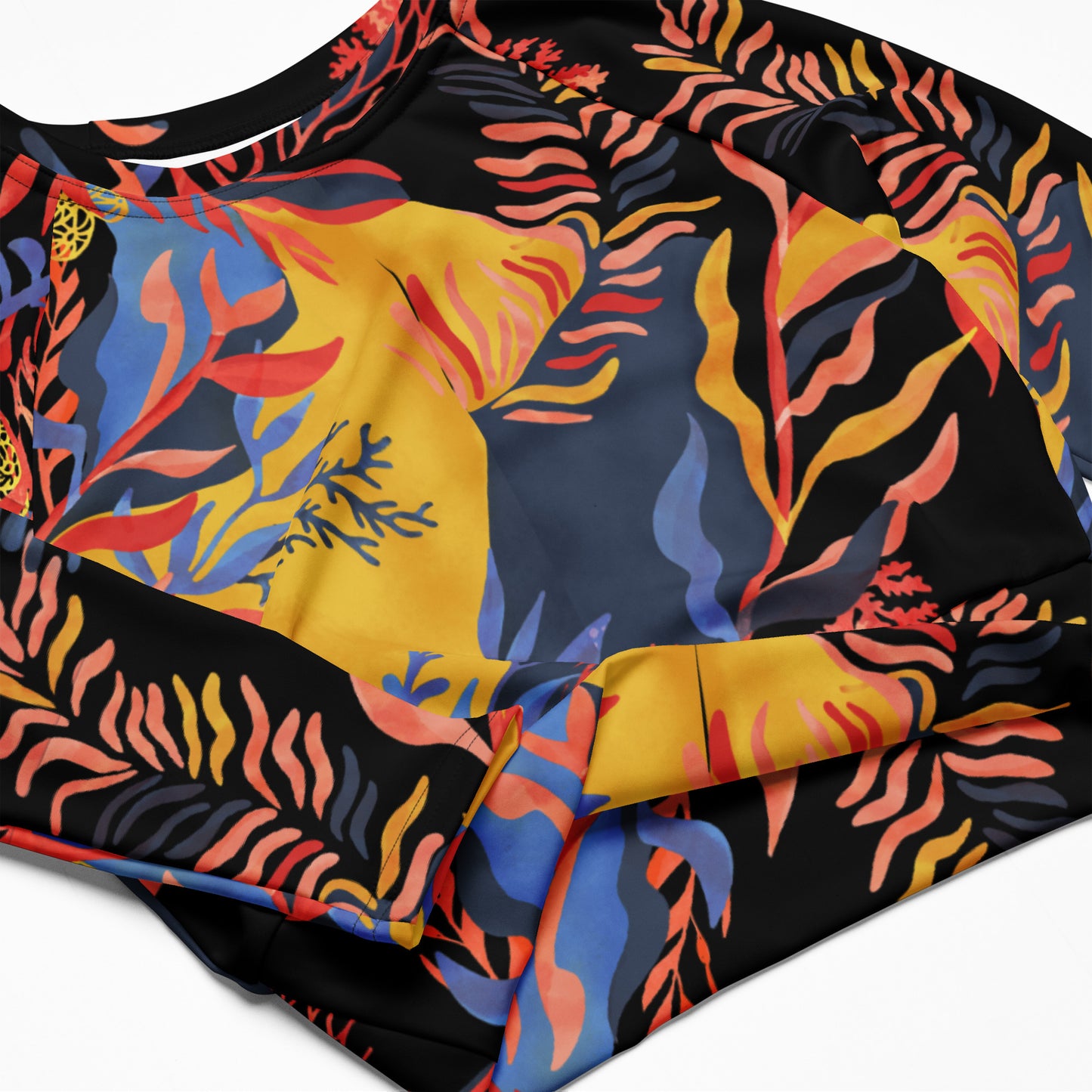 Recycled long-sleeve crop top