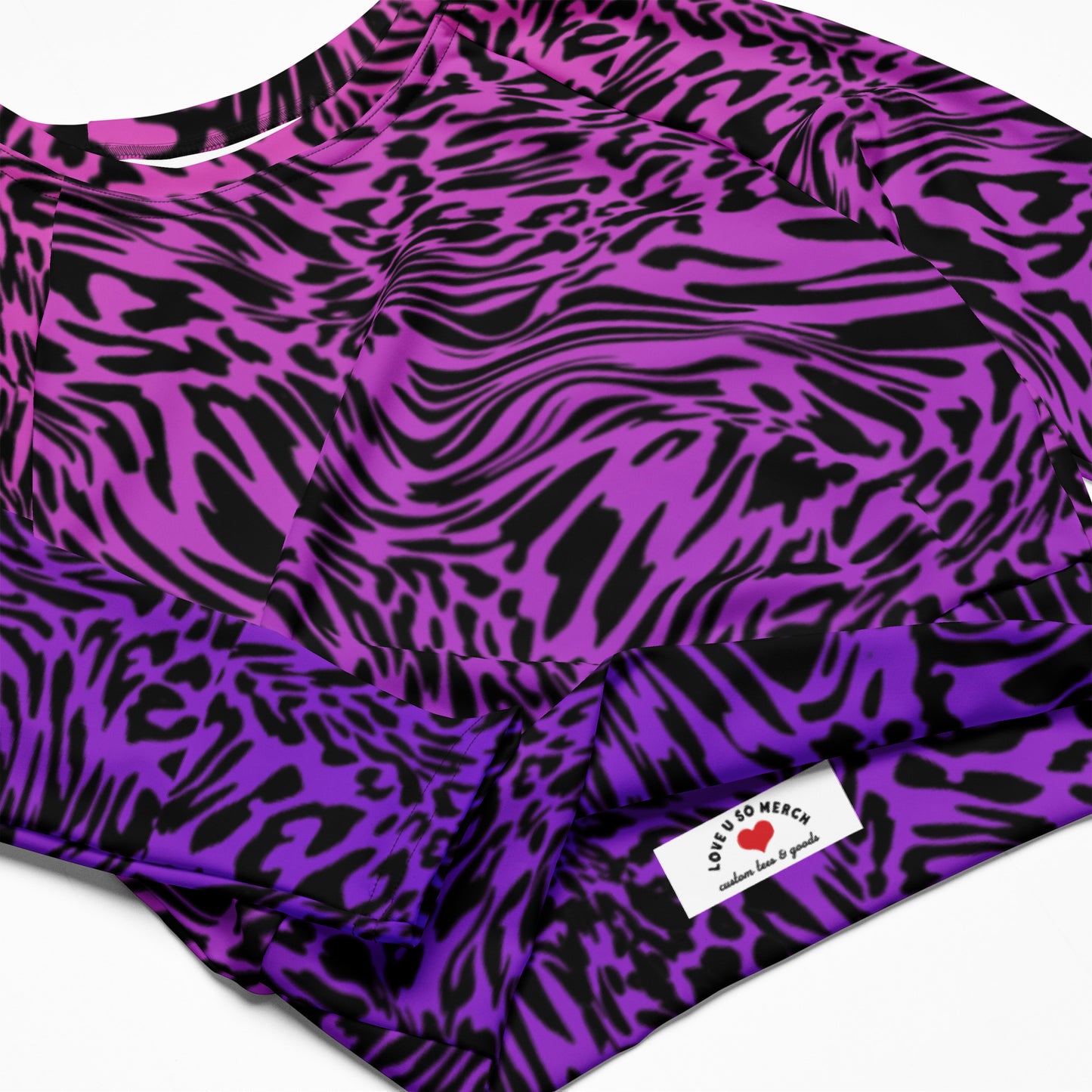 Recycled long-sleeve crop top